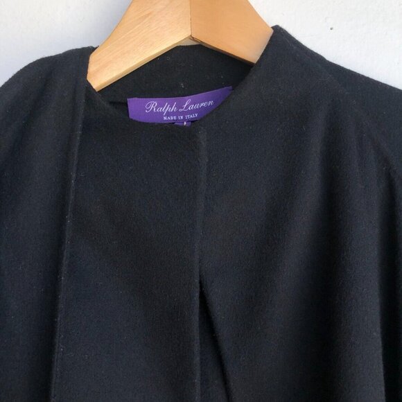Ralph Lauren Collection Purple Label Black Scarf Shawl Wrap Wool Jacket Coat 6 M - Picture 11 of 13